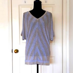 NWT. The Limited Gold Striped Dropped Shoulder Half Sleeve Blouse.